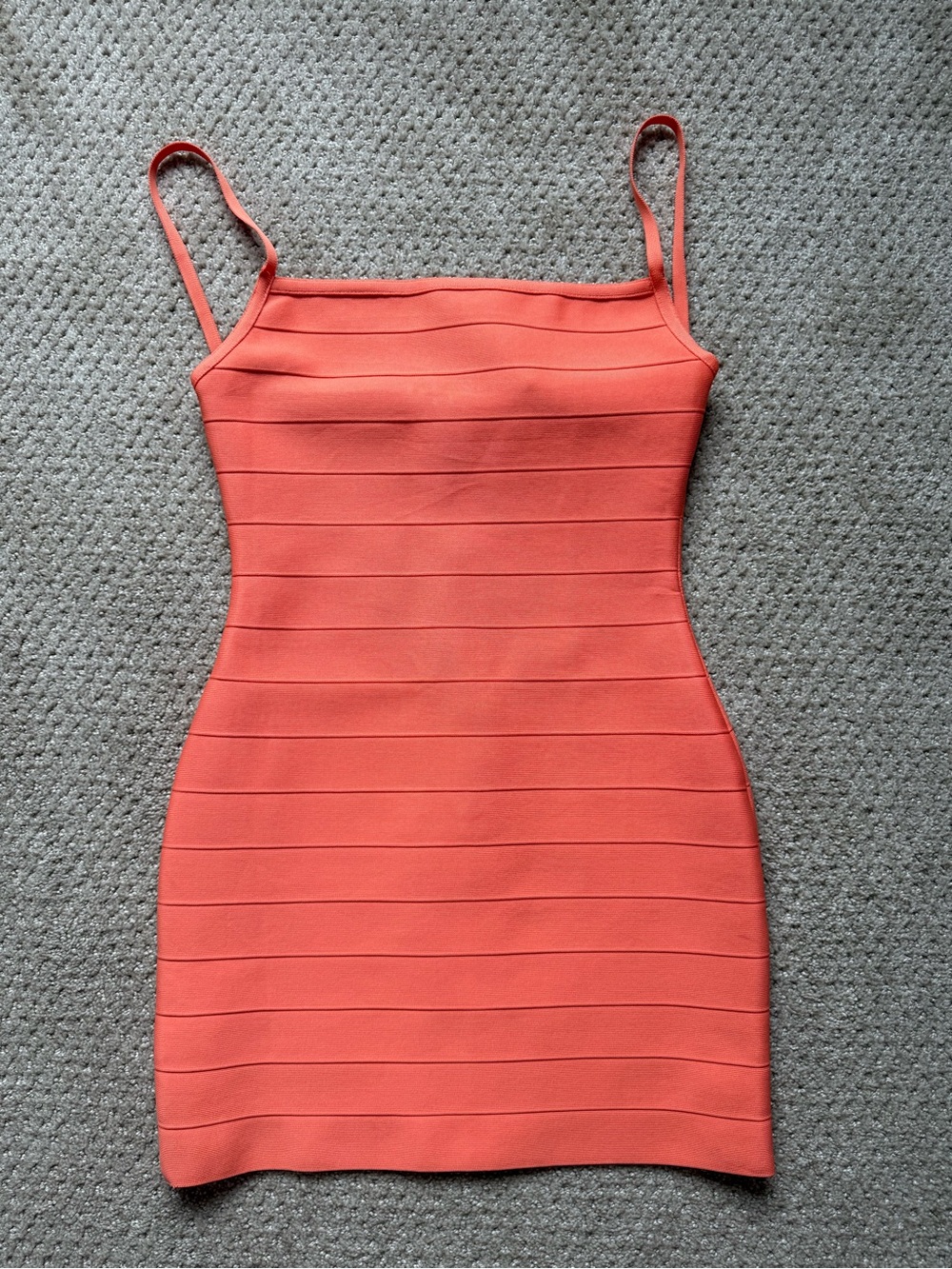 Tiger Mist Coral Ribbed Mini Dress